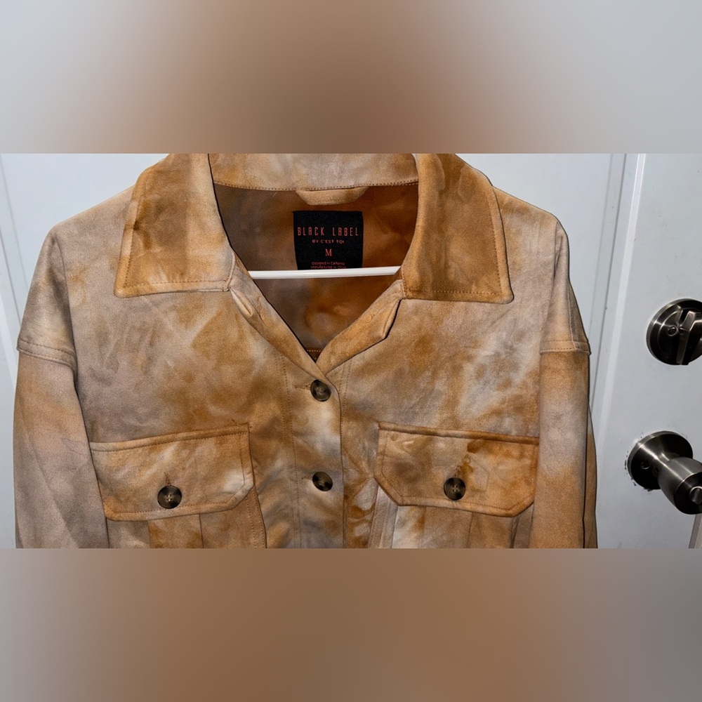 C’est Toi Black Label (buttery soft) butterscotch & white Jacket NWT - Picture 4 of 7